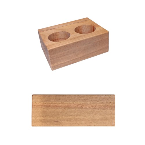 Beech menu card holder with cut-outs A6