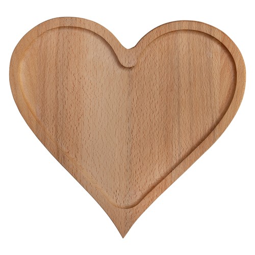 Tagliere a forma di cuore in faggio piccolo 21,5x22,5 cm