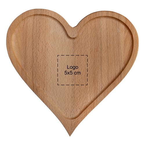 Tagliere a forma di cuore in faggio piccolo 21,5x22,5 cm