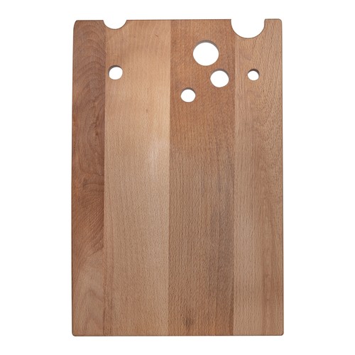 Tagliere in faggio "formaggio svizzero" 30x20 cm