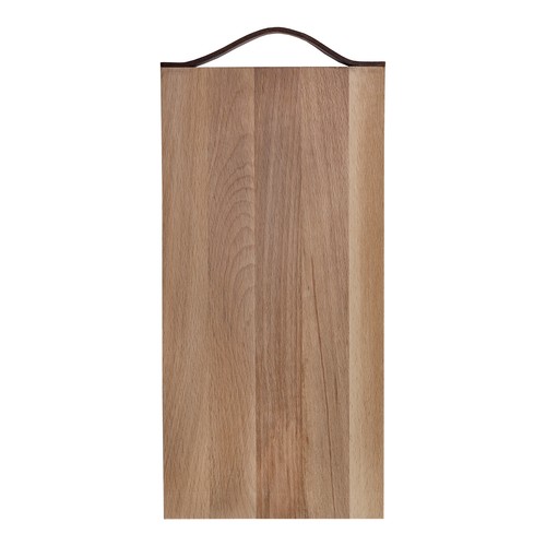 Tagliere in faggio con manico in cuoio 33x16 cm