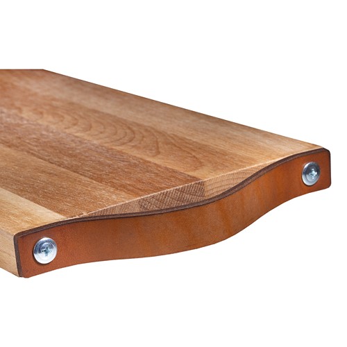 Planche avec poignée en cuir hêtre 33x16 cm - 2