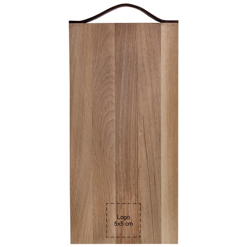 Planche avec poignée en cuir hêtre 33x16 cm - 3