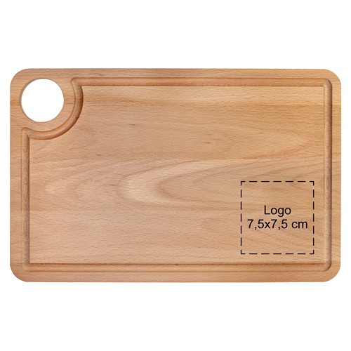 Planche avec rigole et trou de suspension hêtre 34x22 cm - 6