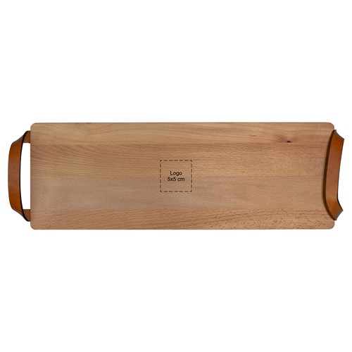 Planche avec poignées en cuir hêtre 48x17 cm - 3