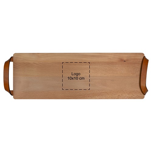 Planche avec poignées en cuir hêtre 48x17 cm - 5