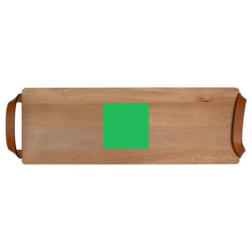 Planche avec poignées en cuir hêtre 48x17 cm - 7