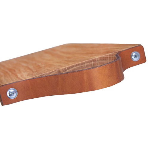 Planche avec poignée en cuir chêne 33x16 cm - 2