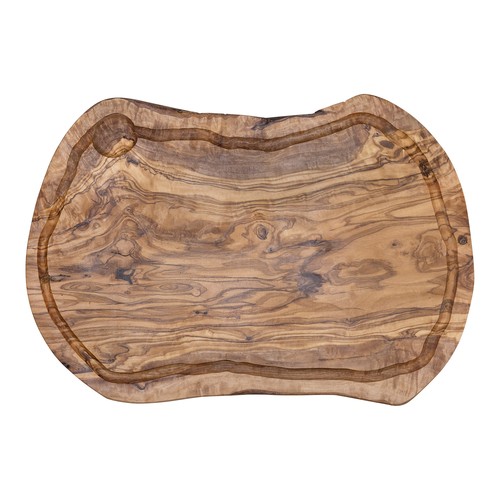 Plank met sapgeul ovaal olijfhout ca. 35×15 cm