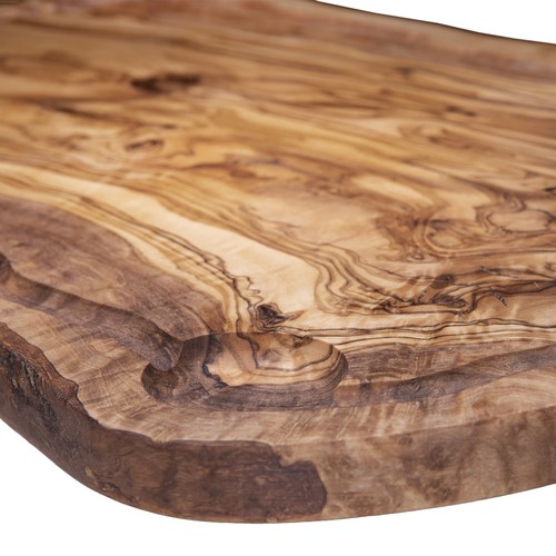 Planche ovale en bois d’olivier avec rigole env. 40x17 cm - 2