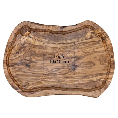 Planche ovale en bois d’olivier avec rigole env. 35x15 cm - 4