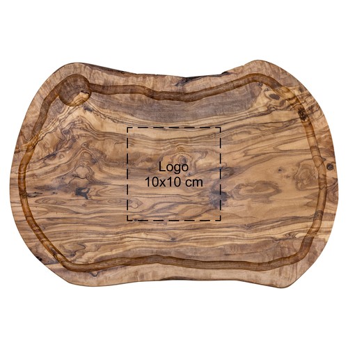 Planche ovale en bois d’olivier avec rigole env. 40x17 cm - 4