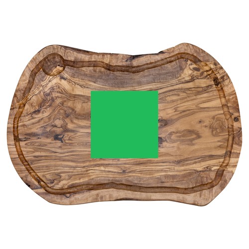 Planche ovale en bois d’olivier avec rigole env. 40x17 cm - 6