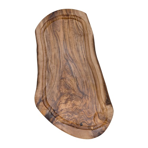 Oval olive wood board with juice groove approx. 40x17 cm