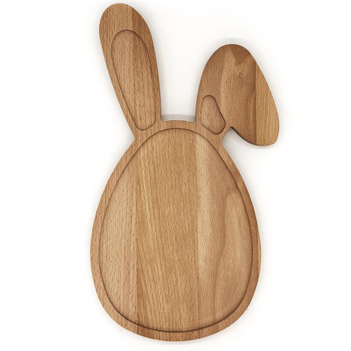 Tabla conejo de Pascua haya 30x17 cm