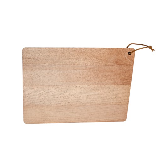 Tagliere in faggio con cinghia in cuoio 30x20 cm