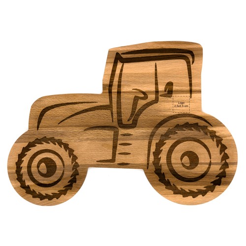 Planche tracteur hêtre 35x25 cm - 3