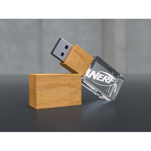 USB CRYSTAL 3D wood, (8GB) 3.0