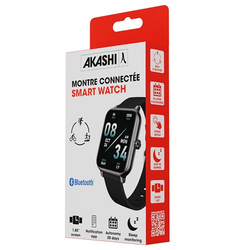OTCHI - MONTRE CONNECTEE NOIRE AVEC UN ECRAN TACTILE 1,85"