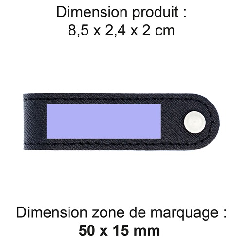PORTE-CLE VIS EN SIMILI-CUIR NOIR GRAINE