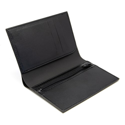 PORTEFEUILLE VERTICAL EN SIMILI-CUIR NOIR GRAINE - MADE IN EUROPE - 2