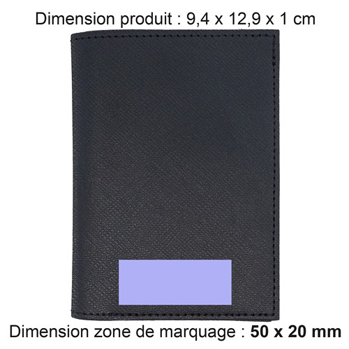 PORTEFEUILLE VERTICAL EN SIMILI-CUIR NOIR GRAINE