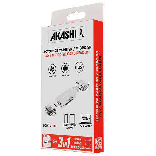 KAGI - LECTEUR DE CARTE - SD / MICRO SD 3 EN 1