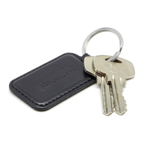 PORTE-CLE EN CUIR VERITABLE MARRON FONCE