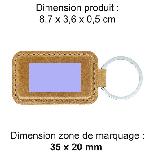 PORTE-CLE EN CUIR VERITABLE MARRON FONCE