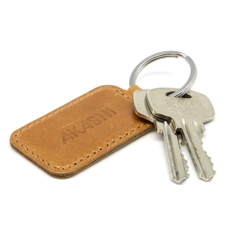 PORTE-CLE EN CUIR VERITABLE MARRON FONCE
