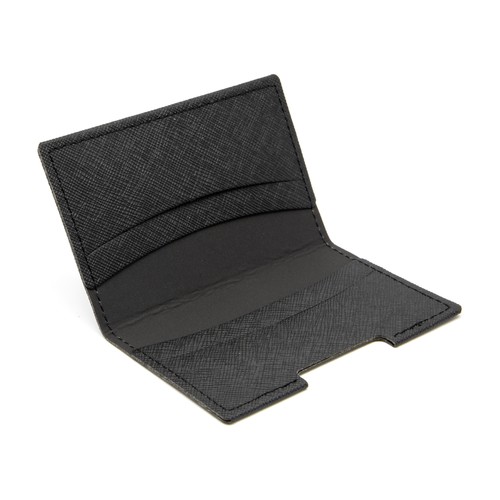 PORTE-CARTES FOLIO AVEC OU SANS ANTI-RFID EN SIMILI-CUIR NOIR GRAINE - MADE IN EUROPE - 2