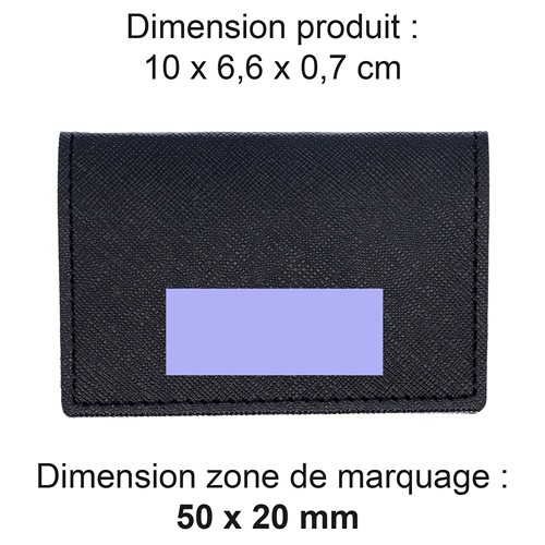 PORTE-CARTES FOLIO AVEC OU SANS ANTI-RFID EN SIMILI-CUIR NOIR GRAINE