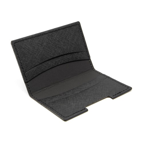PORTE-CARTES FOLIO AVEC OU SANS ANTI-RFID EN SIMILI-CUIR NOIR GRAINE