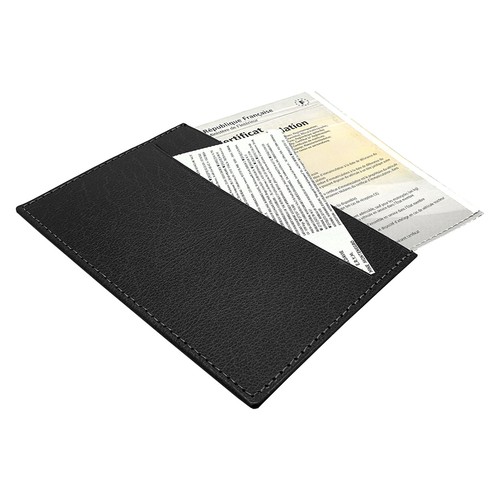 PORTE CARTE GRISE & DOCUMENTS EN SIMILI-CUIR NOIR GRAINE - MADE IN EUROPE - 2