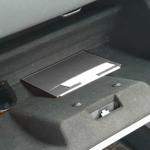 PORTE CARTE GRISE & DOCUMENTS EN SIMILI-CUIR NOIR GRAINE