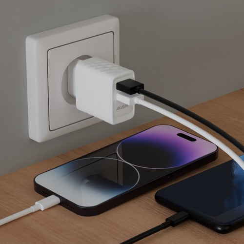 CHARGEUR SECTEUR TURBO 2USB 2.4A - BLANC - 2