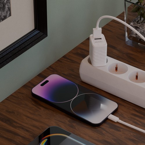 CHARGEUR SECTEUR TURBO 2USB 2.4A - BLANC - 3