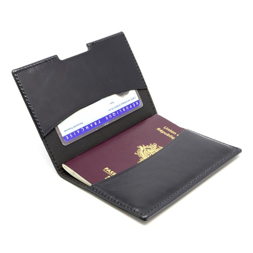 PORTE-PASSEPORT / CARTE GRISE / ASSURANCE EN CUIR VERITABLE MARRON CLAIR - MADE IN EUROPE - 2