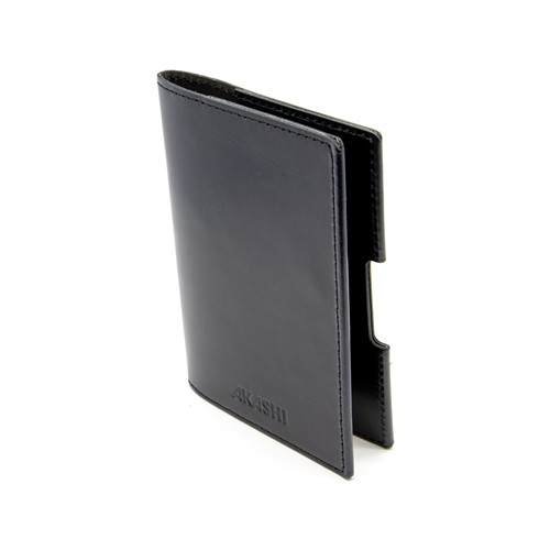 PORTE-PASSEPORT / CARTE GRISE / ASSURANCE EN CUIR VERITABLE NOIR