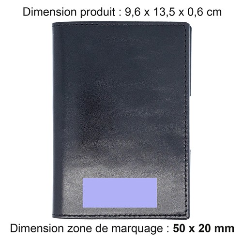 PORTE-PASSEPORT / CARTE GRISE / ASSURANCE EN CUIR VERITABLE NOIR