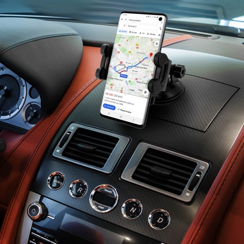 SUPPORT VOITURE 3 EN 1 NOIR - POUR SMARTPHONE 6.9" - 3