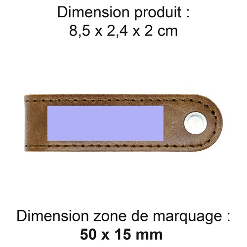 PORTE-CLE VIS EN CUIR VERITABLE MARRON CLAIR