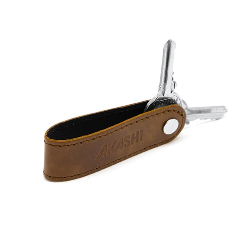PORTE-CLE VIS EN CUIR VERITABLE MARRON CLAIR