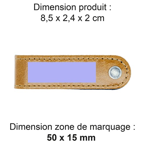 PORTE-CLE VIS EN CUIR VERITABLE MARRON CLAIR
