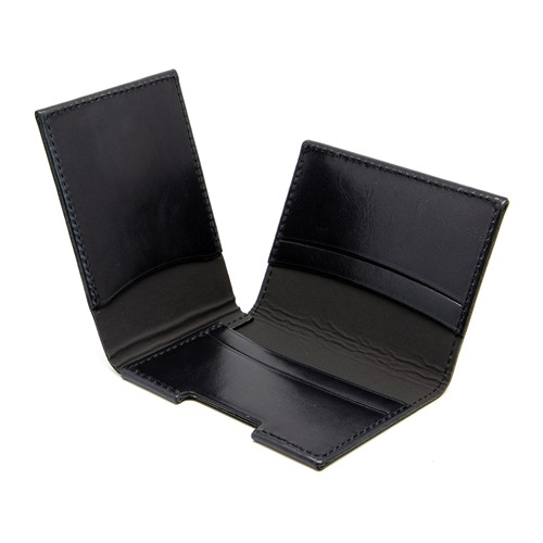 PORTE CARTE VOLET EN CUIR VERITABLE MARRON FONCE