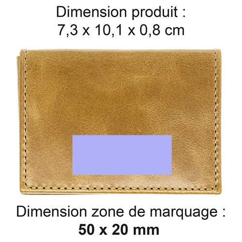 PORTE CARTE VOLET EN CUIR VERITABLE MARRON FONCE