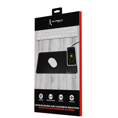 NEZUMI - TAPIS DE SOURIS AVEC CHARGEUR INDUCTION, NOIR