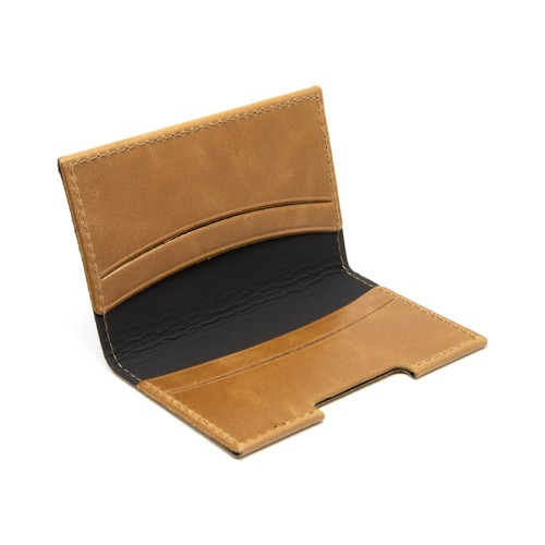 PORTE-CARTES FOLIO AVEC OU SANS ANTI-RFID EN CUIR VERITABLE MARRON FONCE - MADE IN EUROPE - 2
