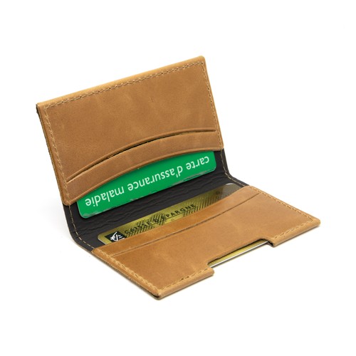 PORTE-CARTES FOLIO AVEC OU SANS ANTI-RFID EN CUIR VERITABLE MARRON FONCE - MADE IN EUROPE - 3
