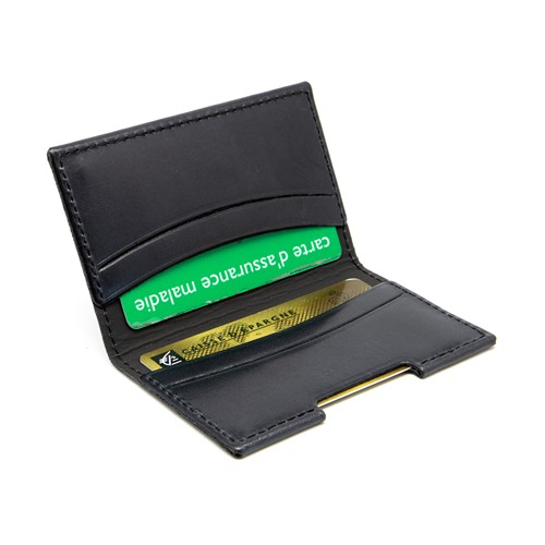 PORTE-CARTES FOLIO AVEC OU SANS ANTI-RFID  EN CUIR VERITABLE MARRON CLAIR